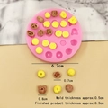 Molde de silicona rosa con mini donas y osos para manualidades de resina y arcilla - 3531-Rosa