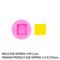 Molde de silicona B289 para snacks cuadrados, 4x4x1,1cm para chocolate y dulces - B289 / Rosa