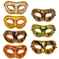 Set of seven elegant masquerade masks with gold embroidery and sparkling sequins - Jazz Mask Set [7pcs]