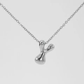 Minimalist silver-tone bubble necklace with polished letter Y abstract pendant design - Silver-Letter Y