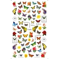 Selbstklebende Nagelsticker mit bunten Schmetterlingen und Blumendesign Modell F680 - F680 (Brillante Schmetterlingsblume)