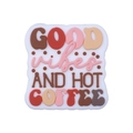 Perla in silicone bianco con scritta colorata Good Vibes e Hot Coffee per catenelle - Slogan Hot Coffee