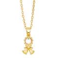 Golden mermaid pendant necklace with color-changing stone and yellow zircon accents - Multicolor B