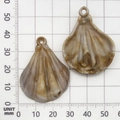 Set di due ciondoli a forma di conchiglia in acrilico marmorizzato marrone con ganci - 1 Pezzo Conchiglia in Acrilico 30x38mm