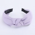 Minimalist lilac knotted headband featuring high-quality textured woven fabric finish - Light Purple