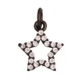 Miniature black plated hollow star pendant with sparkling white cubic zirconia stones - Hollow Star / Gunmetal