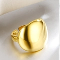 Minimalistische 925 sterling zilveren open ring in goud met gepolijst waterdruppel design - Open Maat 14 (Verstelbaar 12-17) / 18K Goud
