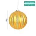 Palla di Natale dorata da 15cm con strisce opache e glitterate alternate per albero - Stile 2 (Striscia a Spirale Oro 15cm)