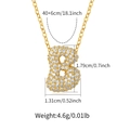 Detail view of gold-plated letter B necklace with dimensions 40+6cm and 4.6g weight - Letter B Style (KN0422-B)