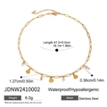 Vergulde roestvrijstalen ketting met hangers van schelp, parel en bloemen - Gouden schelp gevlochten touw (JDNW2410002)