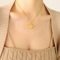 Golden angel pendant necklace in 18k gold plated titanium steel worn on the neck - 40+5cm / Gold Angel Necklace