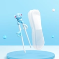 Blue elephant training chopsticks with finger rings and transparent travel storage case - Elephant Training Chopsticks With Box