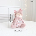 Detailed size and weight specs for pink plush Christmas doll with knit textures - Pink Sitting Boy