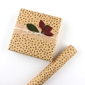 Eco-friendly brown kraft wrapping paper with black heart pattern for gifts - Black Irregular Hearts / Single Sheet 50x70cm