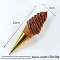 Artificial chocolate ice cream cone model with 22cm length for window display - Light Coffee