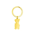 Portachiavi con ciondolo a forma di cucciolo dorato lucido con anello a spirale - 1 Cane / Oro