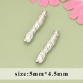 Perles d'espacement baroques martelées argentées de 5mm, plaquées or 18k pour bijoux DIY - 5mm*4.5mm / Argent-MD3701B