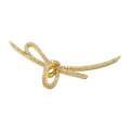 Polished gold bow pendant accessory with sparkling crystals for jewelry making - VD1493 Style / Gold
