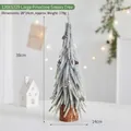 38cm flocked artificial mini Christmas tree with large pine cones and natural wood base - Large Pinecone Snowy Tree