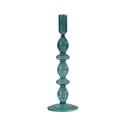 Elegant teal glass candle holder with stacked spherical design for home decor - Teal Stacked Sphere (B5)
