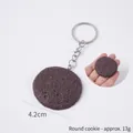 Realistic chocolate chip cookie keychain with silver ring, 4.2cm diameter and 13g weight - Round Cookie / Keychain