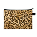 Portable leopard print makeup bag with zipper closure and side strap for cosmetics - Classic Leopard Pattern (18)