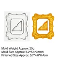 Moule en silicone cadre baroque avec exemple de moulage doré pour pâtisserie DIY - Style 3 (17-369) / Gris