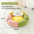 Flower petal shaped pet bed 45cm with white cloud toy for cats and dogs up to 4kg - Small / Cloud Petal Small
