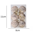 Set di 6 palline di Natale champagne con trama intrecciata in scatola 11x8x4cm - Addobbi da Appendere Texture Intrecciata / Oro champagne