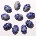 Ovale 10x14mm blau-weiße natürliche Lapislazuli Kristalle für DIY Schmuckherstellung - Blaupunktstein