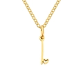 Minimalist gold stainless steel necklace featuring letter L pendant with heart detail - Letter I (I-Gold) / Gold