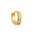 Golden hoop earring with snake scale texture and metallic luster in a minimalist style - Single Piece / Gold Snake Scale