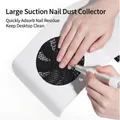 White nail dust collector with high power fan and black mesh for manicures - 702-US Plug
