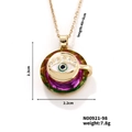 Collier tasse à café mauvais œil doré avec cristal coloré et chaîne 40+5cm - Style Tasse à Café Dégradé Multicolore (N00921-98)