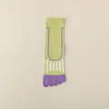 Five-toe athletic yoga socks in light green and purple patchwork with ribbed cuffs - Green 1 Pair