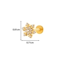 Gold snowflake flat back labret stud with tiny zircons measuring 0.81cm by 0.71cm - Snowflake Style (8#) / Gold Yellow