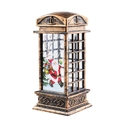 Antike bronzene Weihnachtslaterne in Telefonzellen-Optik mit festlichem Weihnachtsmann - Bronze Weihnachtsmann mit Kupferdraht LED