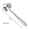 Ablandador de carne de acero inoxidable de doble cara, 24,5 cm, peso 340g - Martillo de carne de acero inoxidable 304