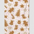 Christmas dishcloth featuring gingerbread man, festive trees and snowflakes patterns - Mjbt66-16（1pc)