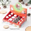 Christmas candle set with santa boot, snow hut, and pinecone shapes in a decorative gift box - Mixed Shapes B Style (3-A12)