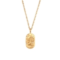 Collier médaille ovale signe Lion doré avec relief de lion et zircons brillants - Lion