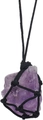 Colgante de fluorita púrpura natural con collar de cordón negro tejido a mano - Amatista