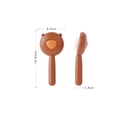 Brown bear-shaped pet grooming brush for cats and dogs with fine needles for deshedding - Brown