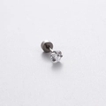 Elegant heart-shaped zirconia screw back stud earring in polished titanium steel - Small Heart Zircon (A07-1#)