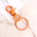 Orange matte painted metal swivel snap hook and large keyring for DIY keychains - Orange