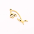 Elegant gold stainless steel December birth flower pendant with a curved stem design - January Gold