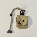 Khaki-Leinentasche Mini-Beutel mit gemustertem Umhängeband und verstellbarem Gurt - Khakifarbene 1982 Mini-Geldbörse mit Seil