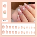 Faux ongles élégants dégradé rose avec paillettes argentées et strass ensemble. - Paillettes Désir Pur (Z564) / Type à Colle