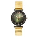 Orologio quarzo donna con quadrante verde sfumato e cinturino metallico dorato - Oro