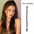 Messy bun hair claw clip extension with synthetic braid in natural black color - 1PC - Braided Hair Extension / Natural Black